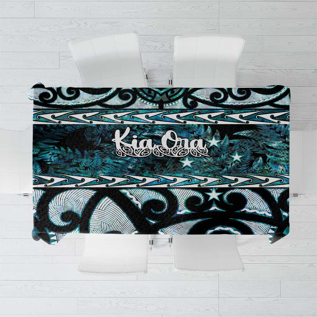 Kia Ora New Zealand Tablecloth Aotearoa Proud Maori Paua Shell Silver Fern - Aussie Hoodie