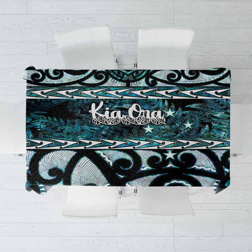 Kia Ora New Zealand Tablecloth Aotearoa Proud Maori Paua Shell Silver Fern - Aussie Hoodie