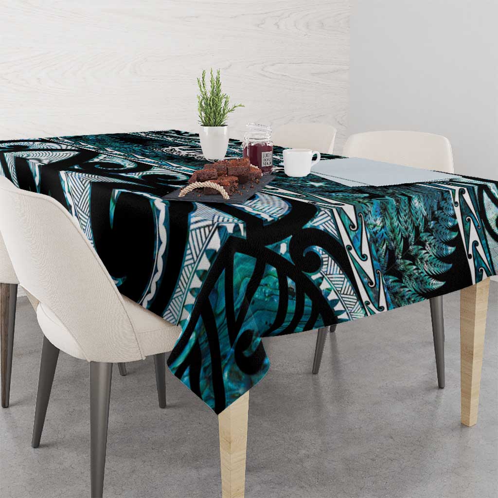 Kia Ora New Zealand Tablecloth Aotearoa Proud Maori Paua Shell Silver Fern - Aussie Hoodie