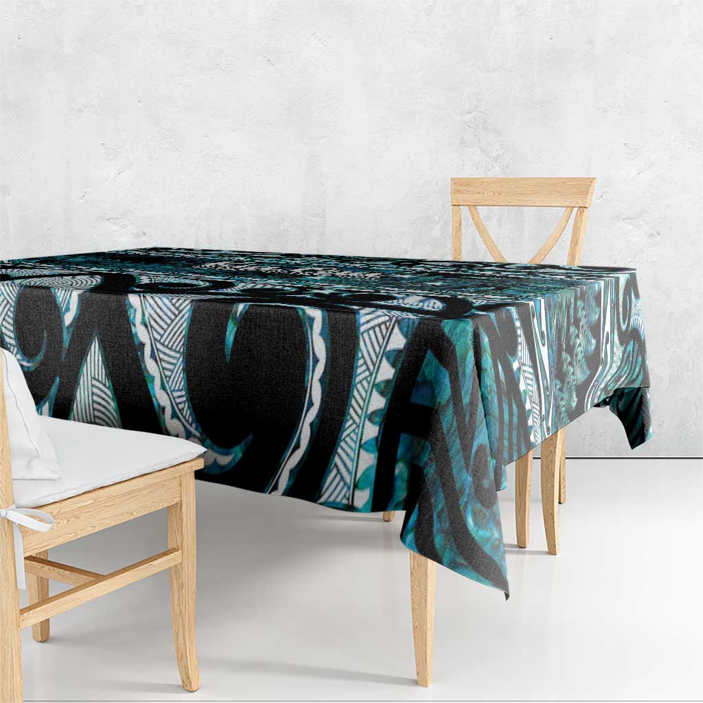 Kia Ora New Zealand Tablecloth Aotearoa Proud Maori Paua Shell Silver Fern - Aussie Hoodie