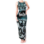 Kia Ora New Zealand Tank Maxi Dress Aotearoa Proud Maori Paua Shell Silver Fern - Aussie Hoodie