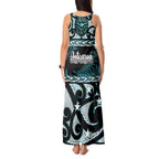 Kia Ora New Zealand Tank Maxi Dress Aotearoa Proud Maori Paua Shell Silver Fern - Aussie Hoodie