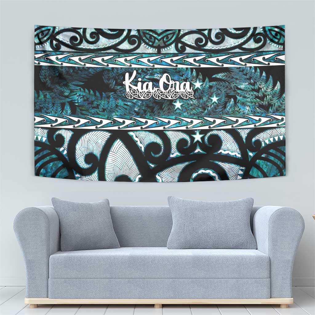 Kia Ora New Zealand Tapestry Aotearoa Proud Maori Paua Shell Silver Fern - Aussie Hoodie