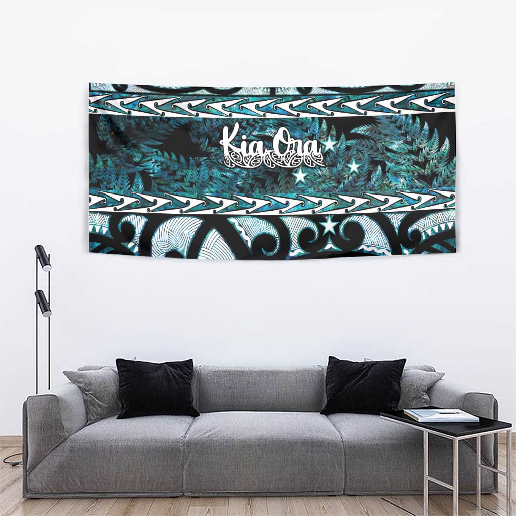 Kia Ora New Zealand Tapestry Aotearoa Proud Maori Paua Shell Silver Fern - Aussie Hoodie