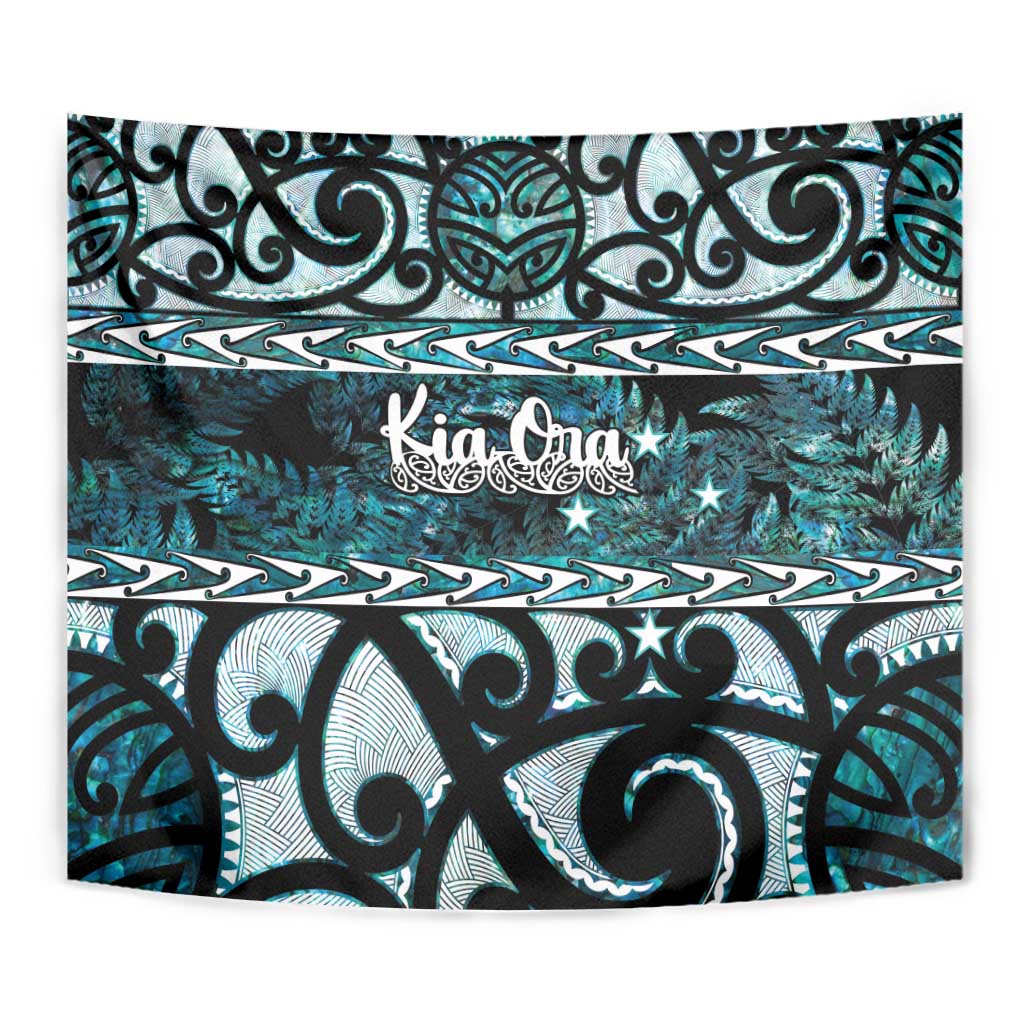 Kia Ora New Zealand Tapestry Aotearoa Proud Maori Paua Shell Silver Fern - Aussie Hoodie