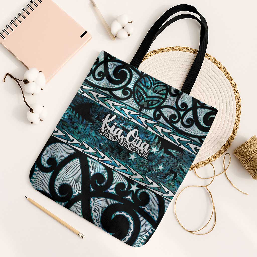 Kia Ora New Zealand Tote Bag Aotearoa Proud Maori Paua Shell Silver Fern - Aussie Hoodie