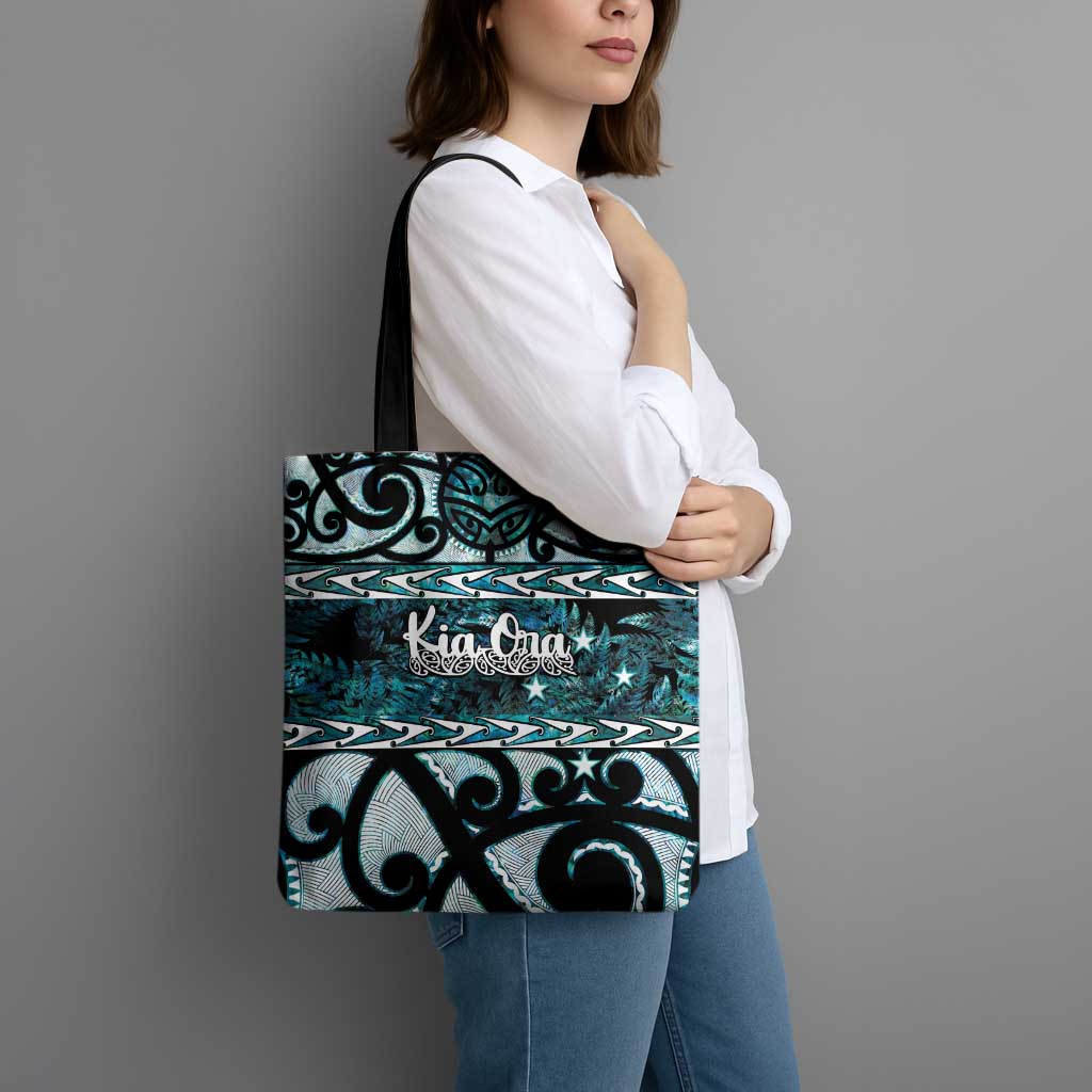 Kia Ora New Zealand Tote Bag Aotearoa Proud Maori Paua Shell Silver Fern - Aussie Hoodie