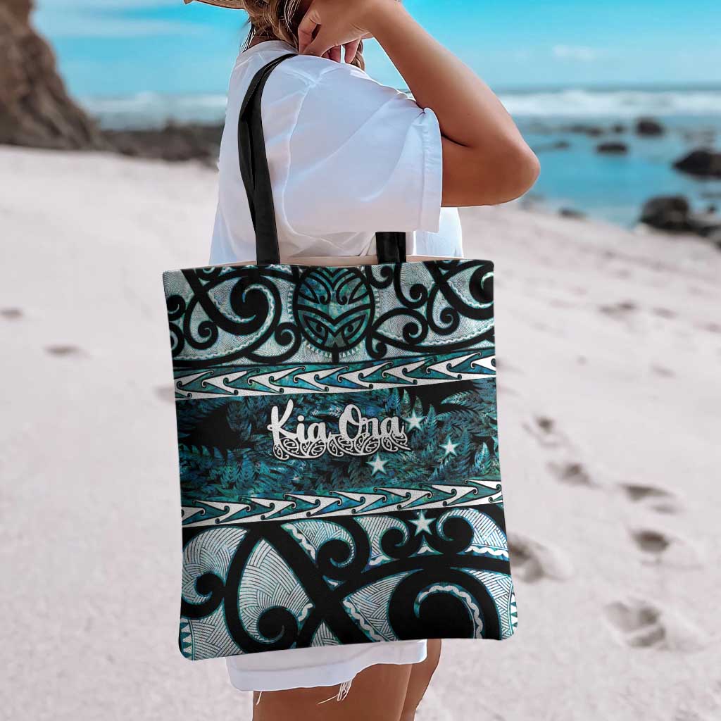 Kia Ora New Zealand Tote Bag Aotearoa Proud Maori Paua Shell Silver Fern - Aussie Hoodie