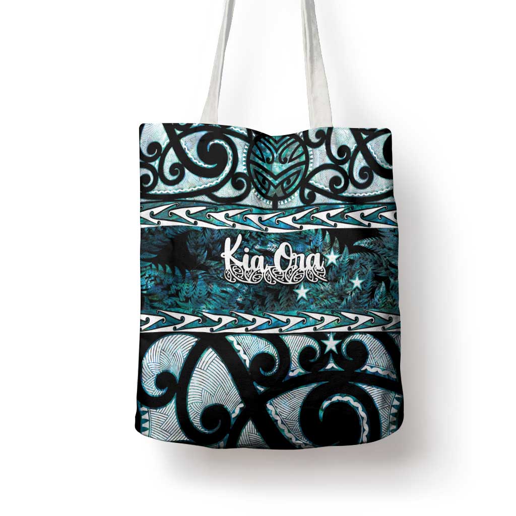 Kia Ora New Zealand Tote Bag Aotearoa Proud Maori Paua Shell Silver Fern - Aussie Hoodie