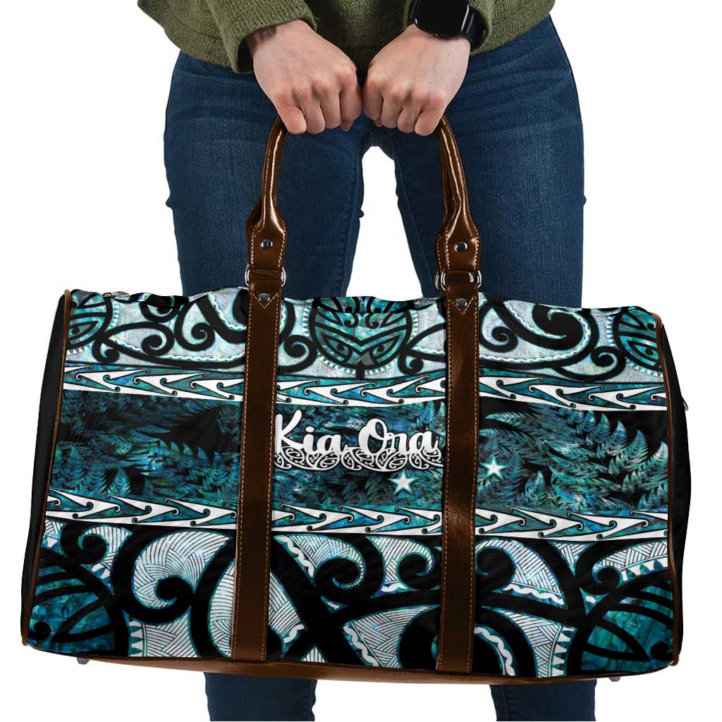Kia Ora New Zealand Travel Bag Aotearoa Proud Maori Paua Shell Silver Fern - Aussie Hoodie