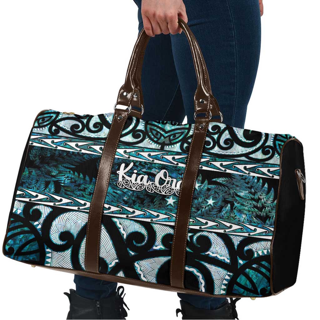 Kia Ora New Zealand Travel Bag Aotearoa Proud Maori Paua Shell Silver Fern - Aussie Hoodie