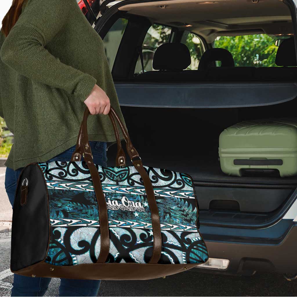 Kia Ora New Zealand Travel Bag Aotearoa Proud Maori Paua Shell Silver Fern - Aussie Hoodie
