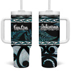 Kia Ora New Zealand Tumbler With Handle Aotearoa Proud Maori Paua Shell Silver Fern - Aussie Hoodie
