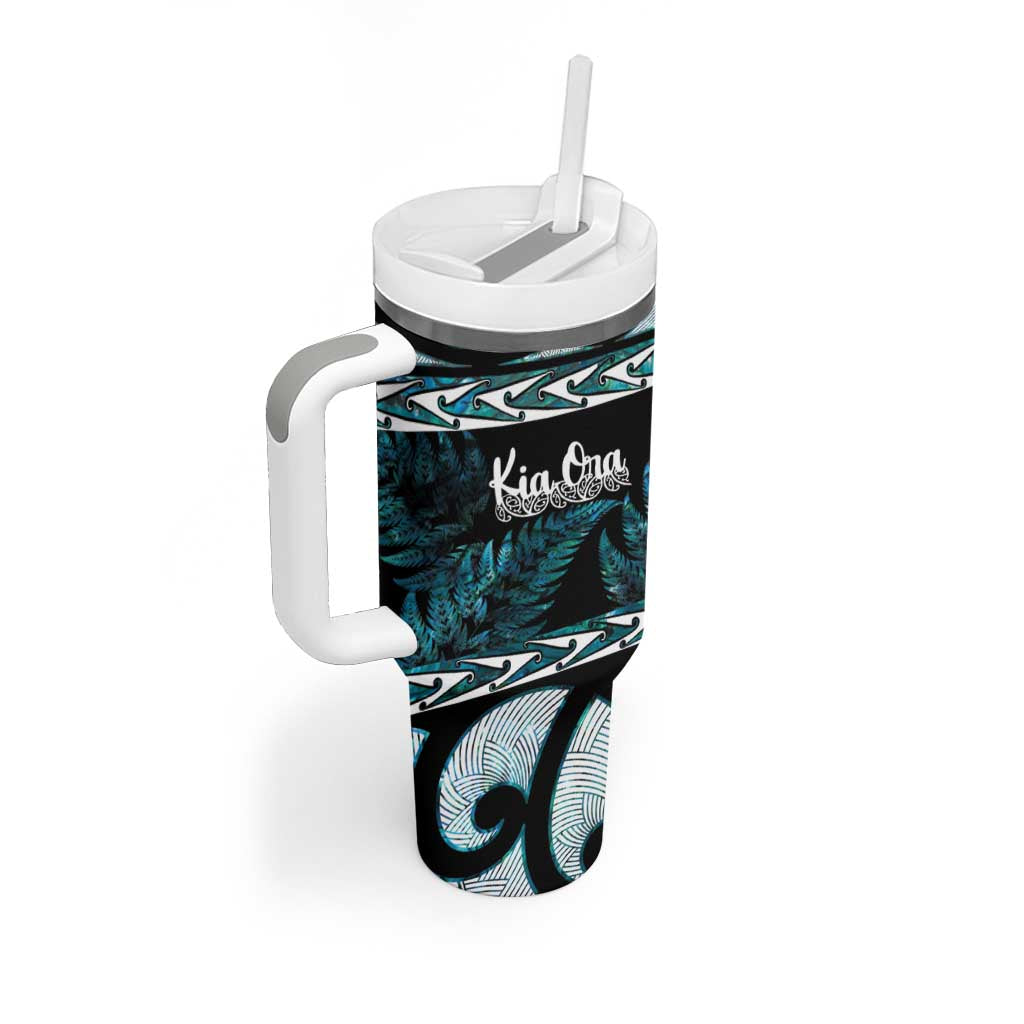 Kia Ora New Zealand Tumbler With Handle Aotearoa Proud Maori Paua Shell Silver Fern - Aussie Hoodie