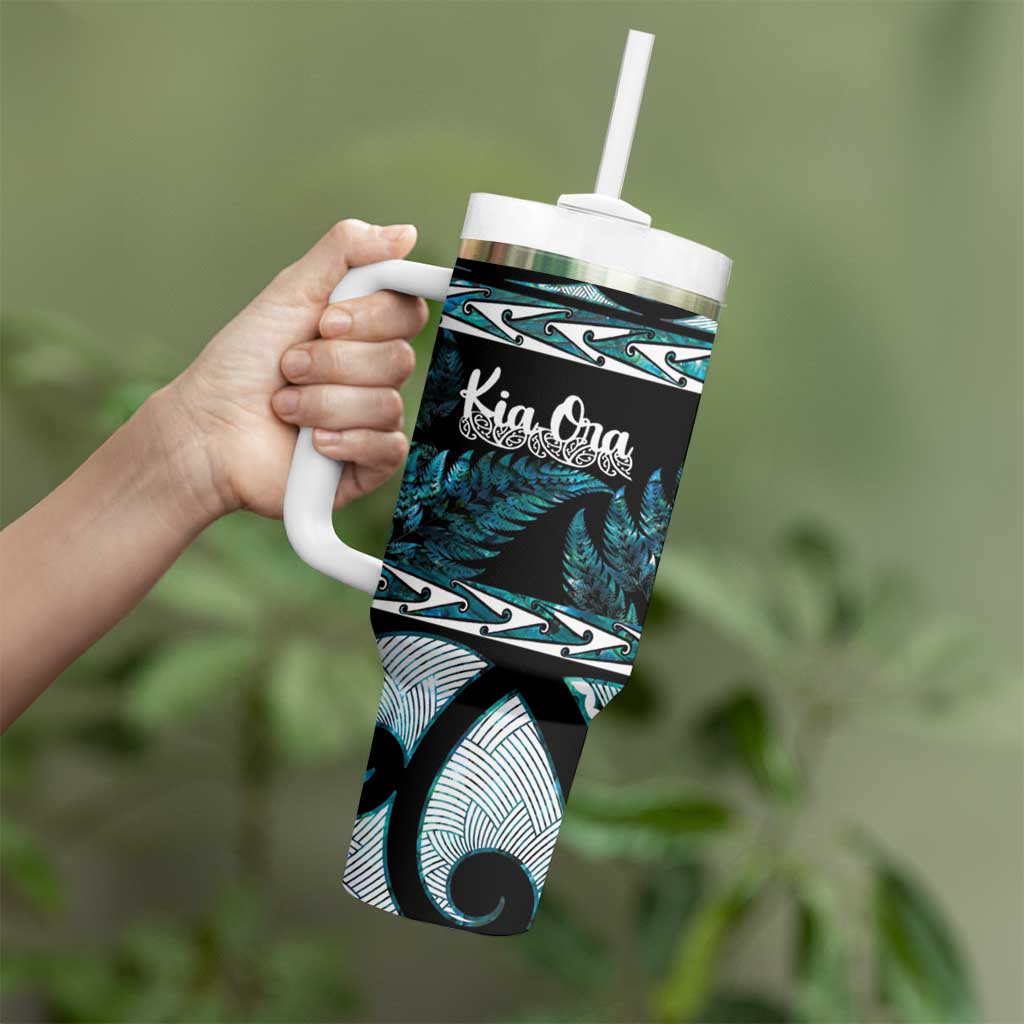 Kia Ora New Zealand Tumbler With Handle Aotearoa Proud Maori Paua Shell Silver Fern - Aussie Hoodie