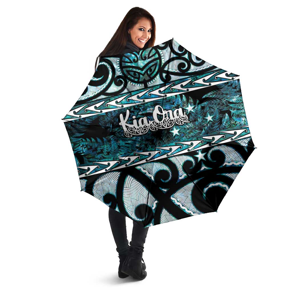 Kia Ora New Zealand Umbrella Aotearoa Proud Maori Paua Shell Silver Fern - Aussie Hoodie