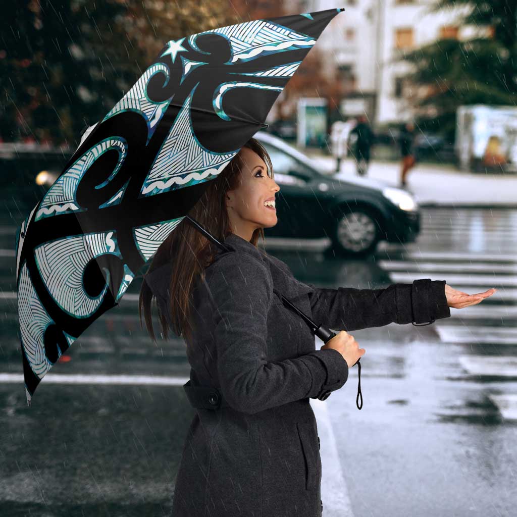Kia Ora New Zealand Umbrella Aotearoa Proud Maori Paua Shell Silver Fern - Aussie Hoodie