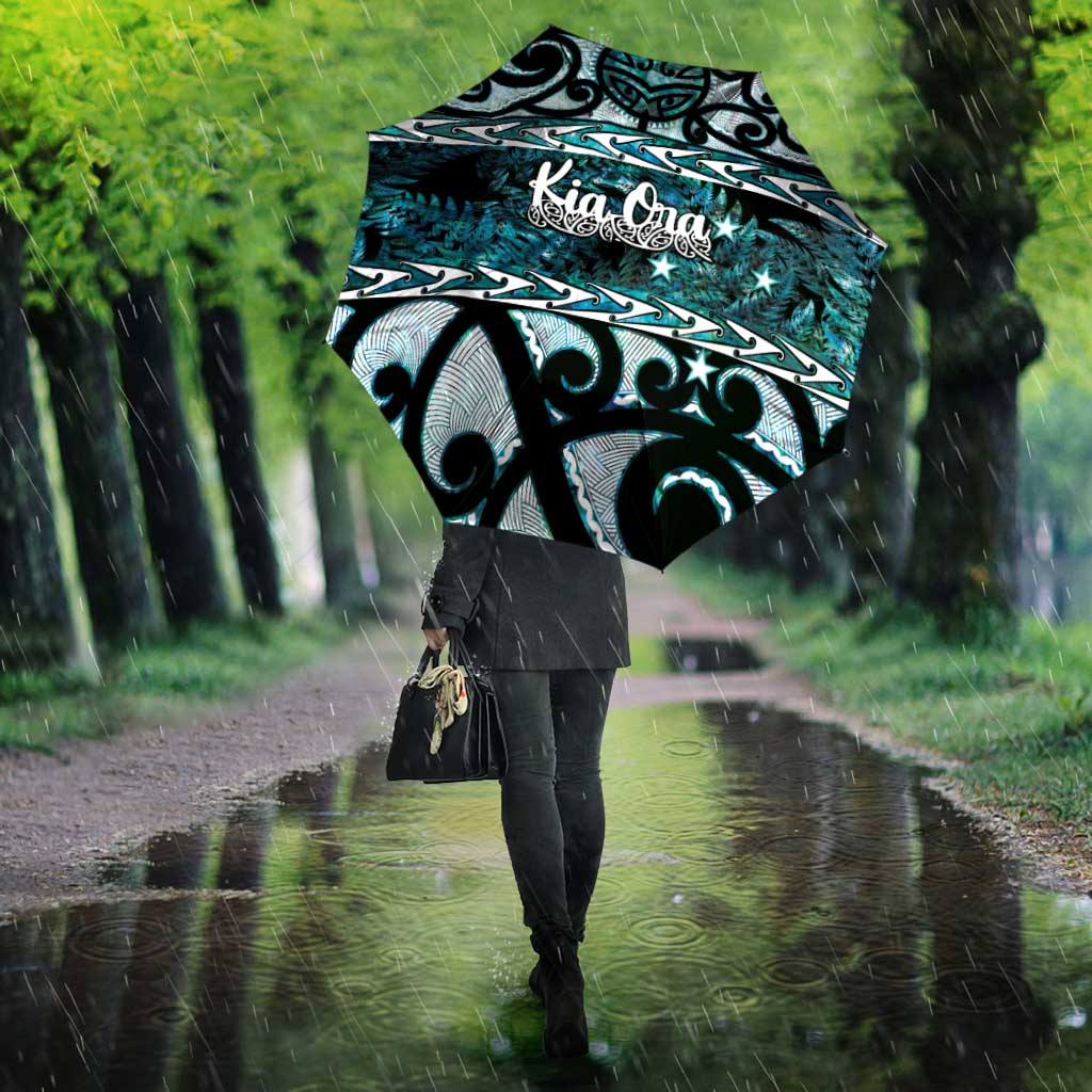 Kia Ora New Zealand Umbrella Aotearoa Proud Maori Paua Shell Silver Fern - Aussie Hoodie