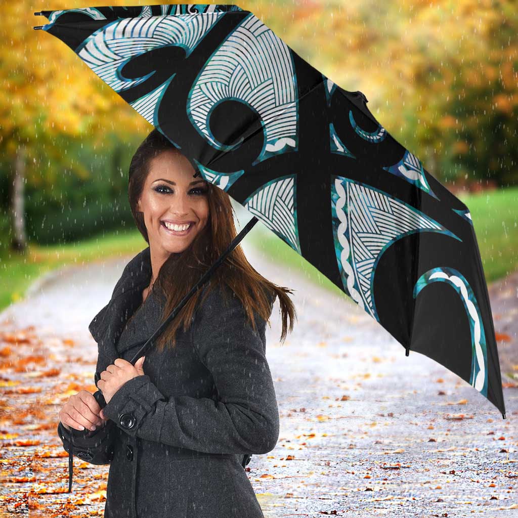 Kia Ora New Zealand Umbrella Aotearoa Proud Maori Paua Shell Silver Fern - Aussie Hoodie