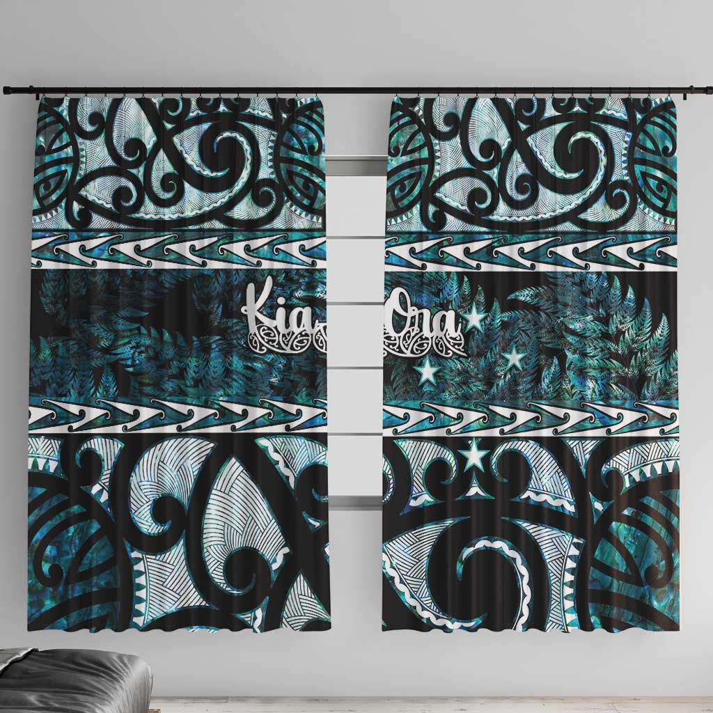 Kia Ora New Zealand Window Curtain Aotearoa Proud Maori Paua Shell Silver Fern - Aussie Hoodie