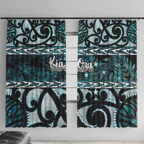 Kia Ora New Zealand Window Curtain Aotearoa Proud Maori Paua Shell Silver Fern - Aussie Hoodie