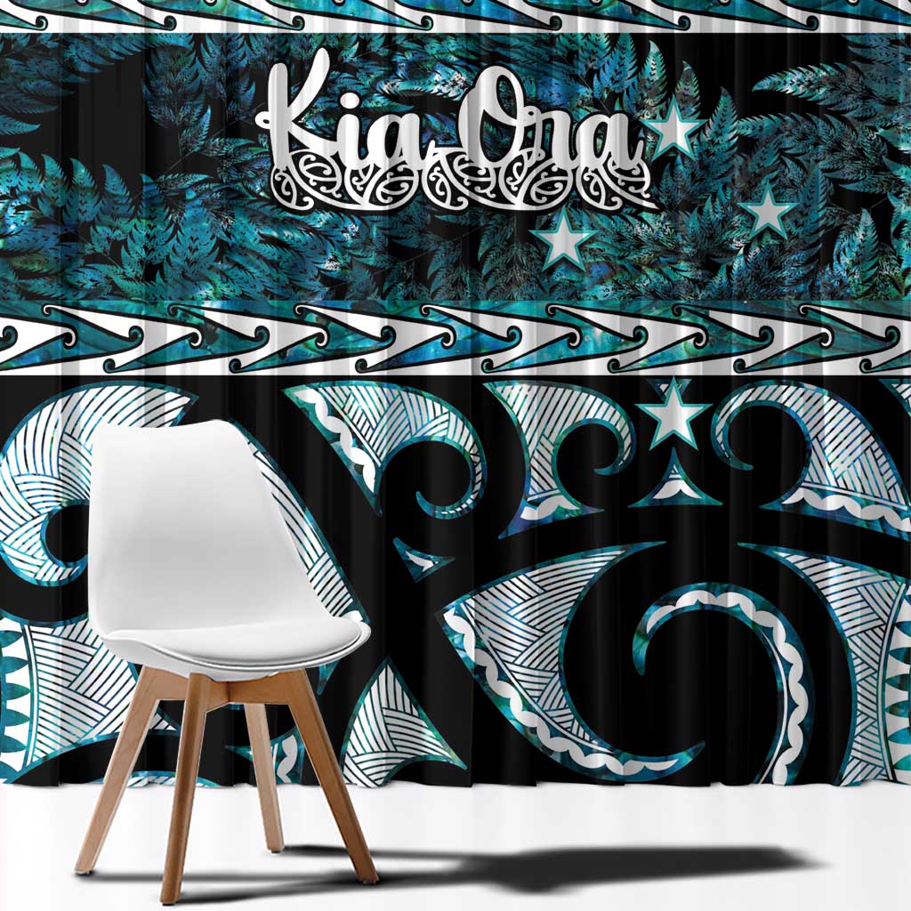 Kia Ora New Zealand Window Curtain Aotearoa Proud Maori Paua Shell Silver Fern - Aussie Hoodie