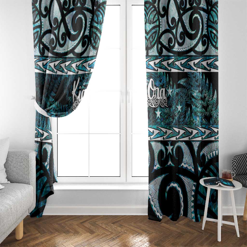 Kia Ora New Zealand Window Curtain Aotearoa Proud Maori Paua Shell Silver Fern - Aussie Hoodie