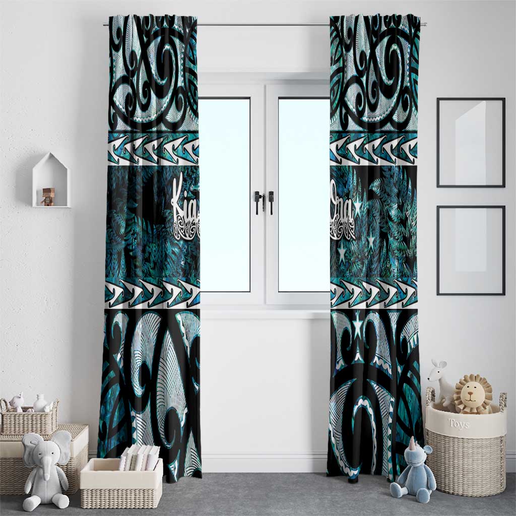 Kia Ora New Zealand Window Curtain Aotearoa Proud Maori Paua Shell Silver Fern - Aussie Hoodie