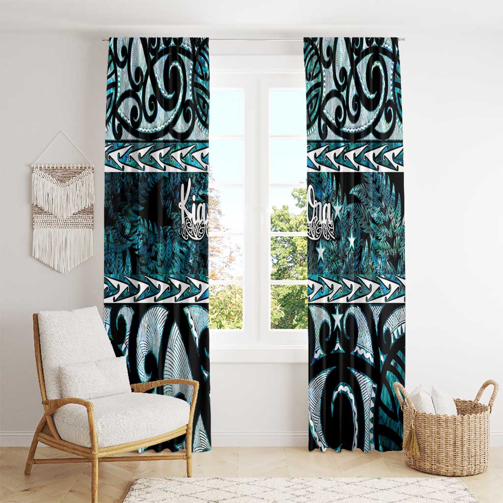 Kia Ora New Zealand Window Curtain Aotearoa Proud Maori Paua Shell Silver Fern - Aussie Hoodie