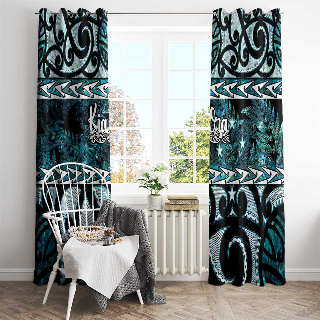 Kia Ora New Zealand Window Curtain Aotearoa Proud Maori Paua Shell Silver Fern - Aussie Hoodie