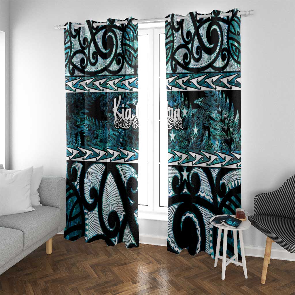 Kia Ora New Zealand Window Curtain Aotearoa Proud Maori Paua Shell Silver Fern - Aussie Hoodie