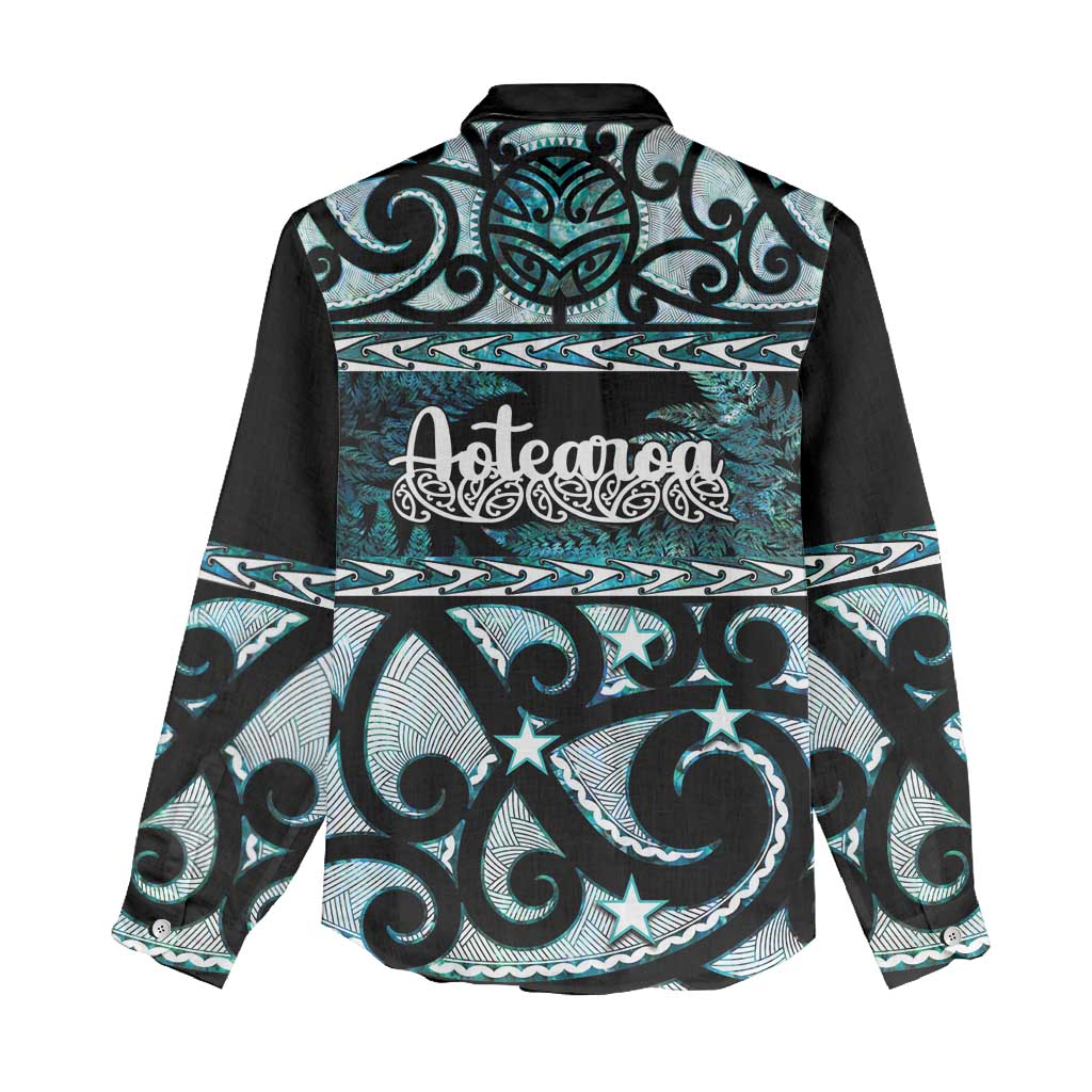 Kia Ora New Zealand Women Casual Shirt Aotearoa Proud Maori Paua Shell Silver Fern - Aussie Hoodie