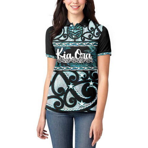 Kia Ora New Zealand Women Polo Shirt Aotearoa Proud Maori Paua Shell Silver Fern - Aussie Hoodie