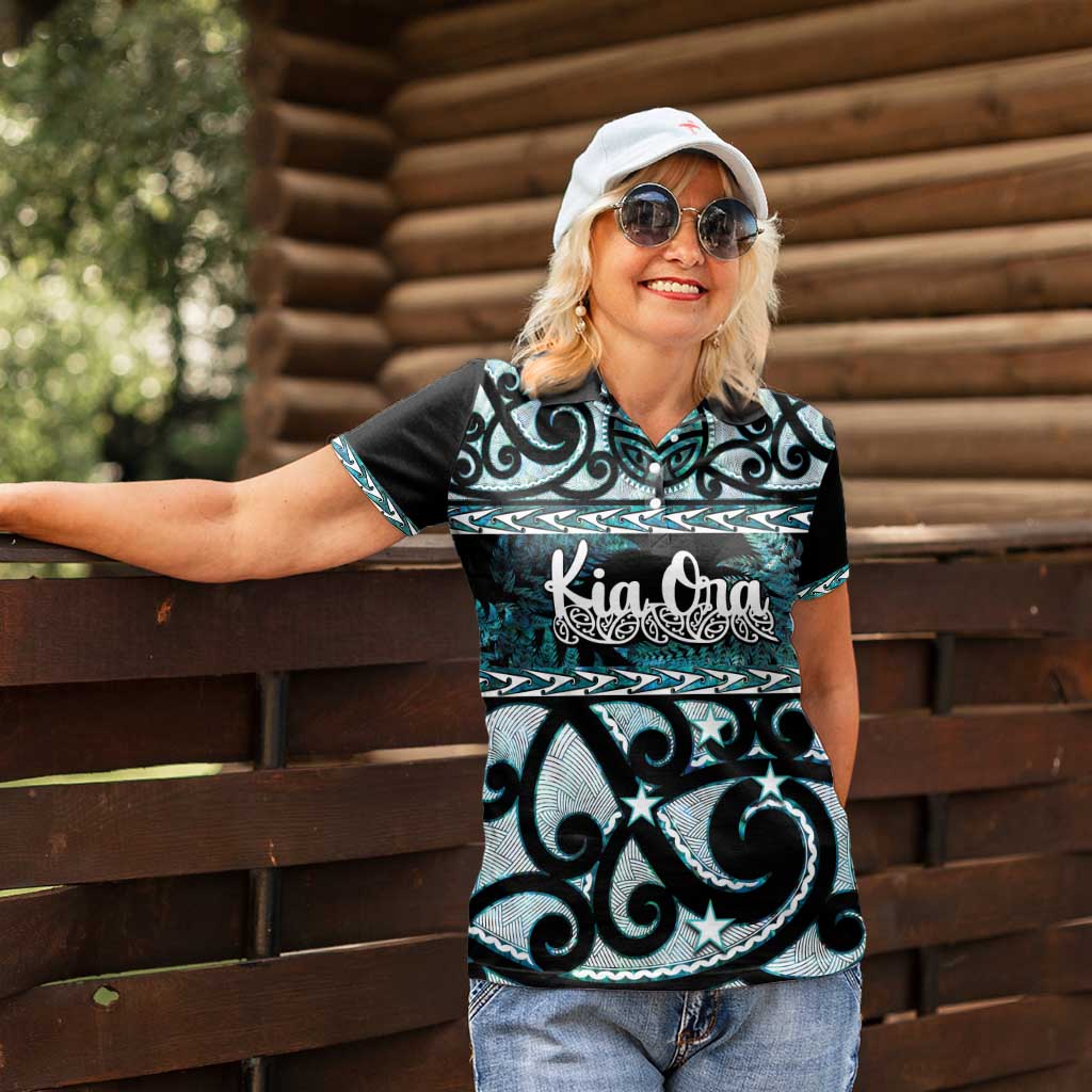 Kia Ora New Zealand Women Polo Shirt Aotearoa Proud Maori Paua Shell Silver Fern - Aussie Hoodie