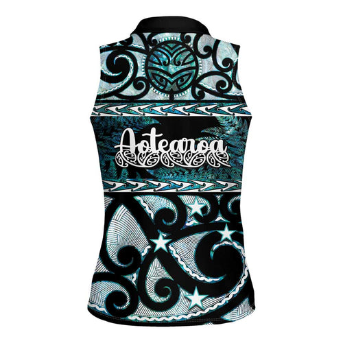 Kia Ora New Zealand Women Sleeveless Polo Shirt Aotearoa Proud Maori Paua Shell Silver Fern - Aussie Hoodie