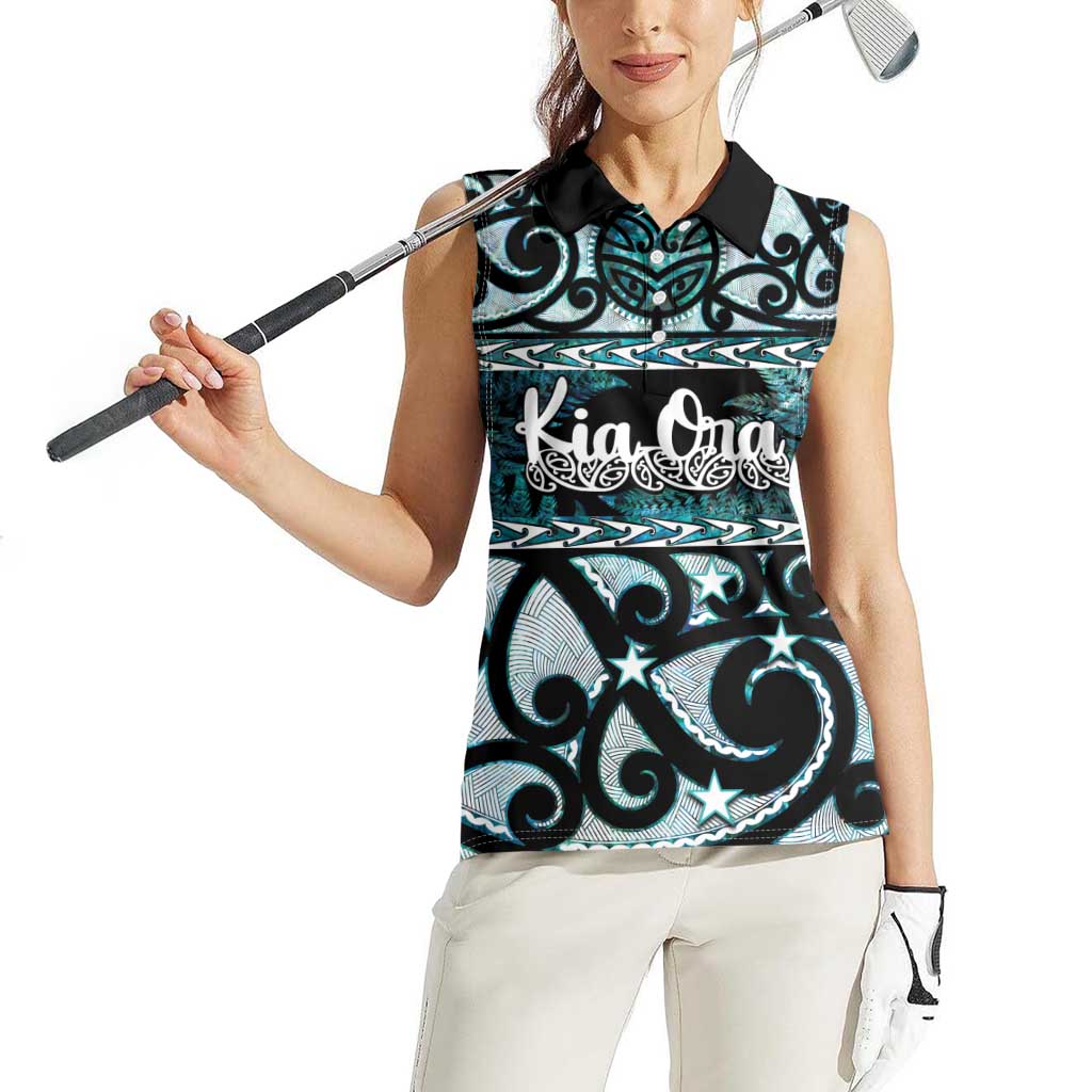 Kia Ora New Zealand Women Sleeveless Polo Shirt Aotearoa Proud Maori Paua Shell Silver Fern - Aussie Hoodie