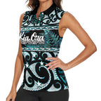 Kia Ora New Zealand Women Sleeveless Polo Shirt Aotearoa Proud Maori Paua Shell Silver Fern - Aussie Hoodie