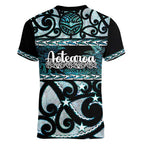 Kia Ora New Zealand Women V-Neck T-Shirt Aotearoa Proud Maori Paua Shell Silver Fern - Aussie Hoodie