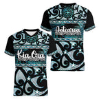Kia Ora New Zealand Women V-Neck T-Shirt Aotearoa Proud Maori Paua Shell Silver Fern - Aussie Hoodie
