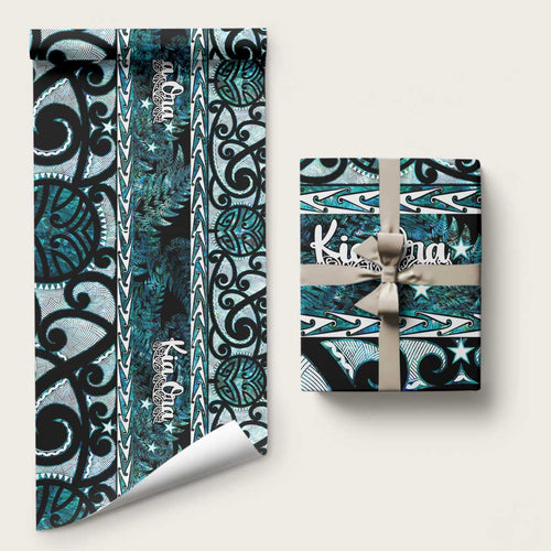 Kia Ora New Zealand Wrapping Paper Aotearoa Proud Maori Paua Shell Silver Fern - Aussie Hoodie