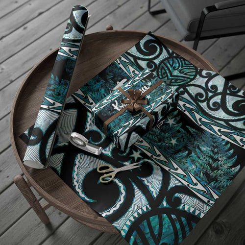 Kia Ora New Zealand Wrapping Paper Aotearoa Proud Maori Paua Shell Silver Fern - Aussie Hoodie