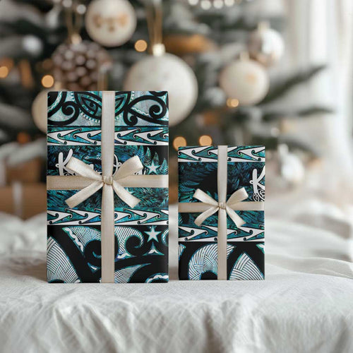 Kia Ora New Zealand Wrapping Paper Aotearoa Proud Maori Paua Shell Silver Fern - Aussie Hoodie