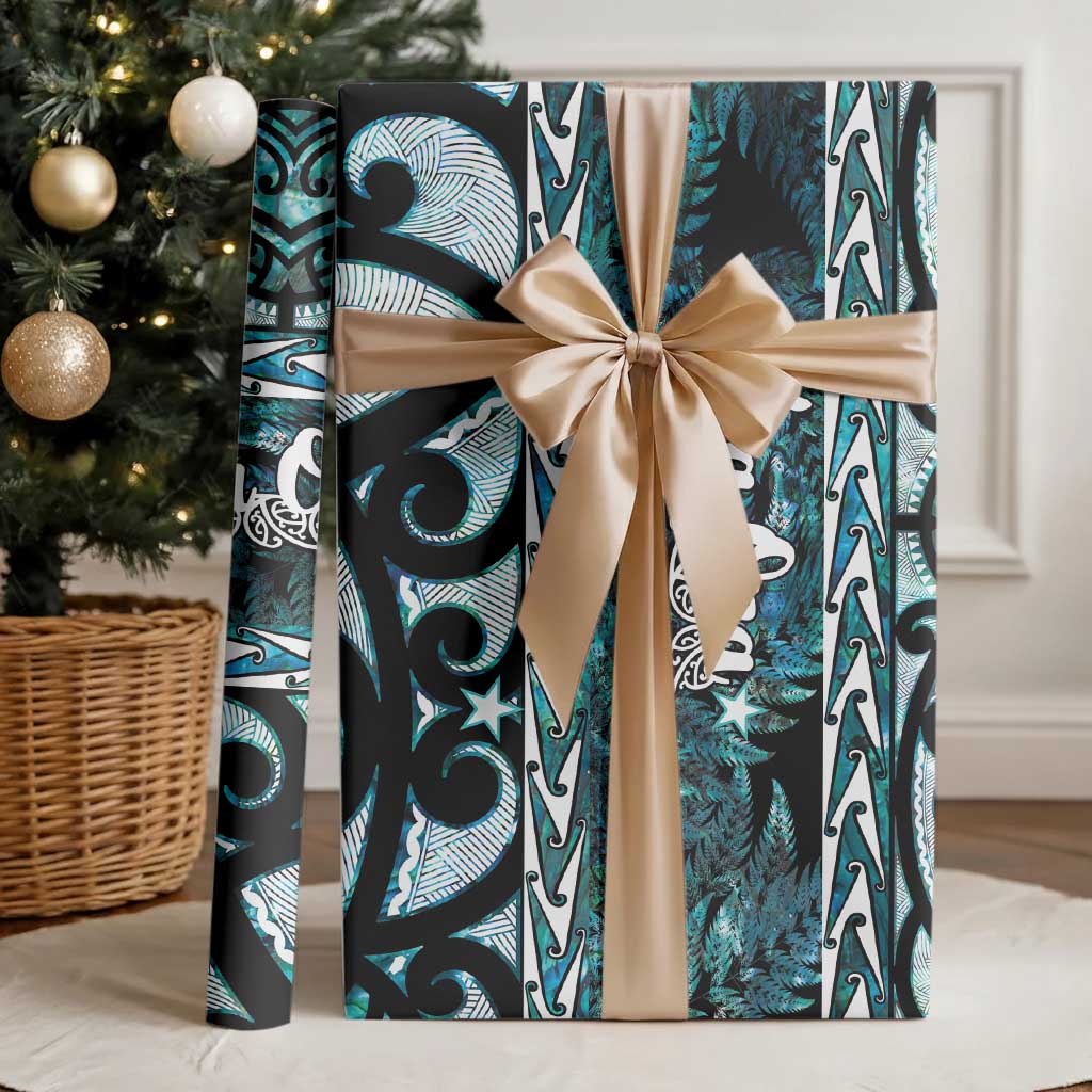 Kia Ora New Zealand Wrapping Paper Aotearoa Proud Maori Paua Shell Silver Fern - Aussie Hoodie
