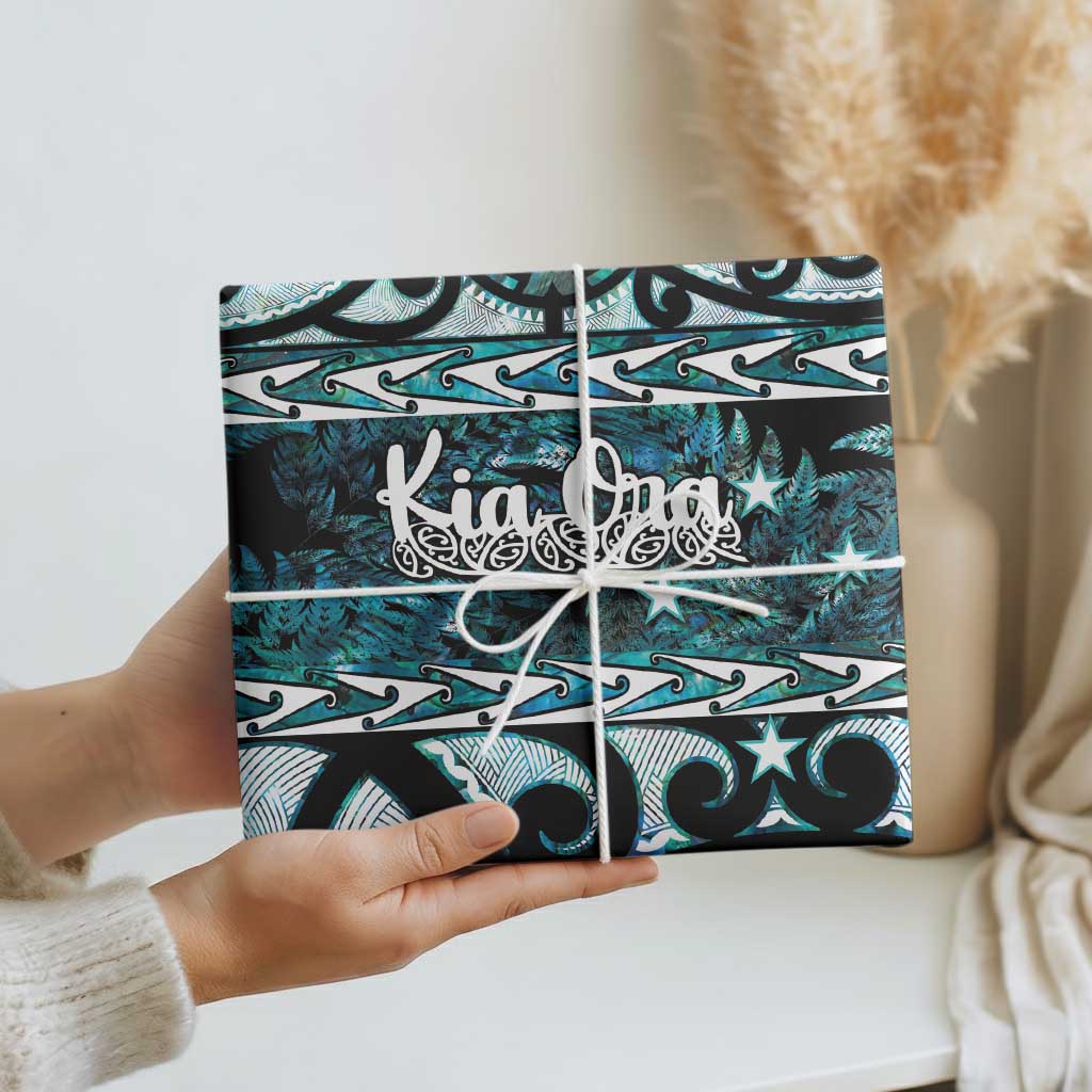 Kia Ora New Zealand Wrapping Paper Aotearoa Proud Maori Paua Shell Silver Fern - Aussie Hoodie