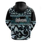 Kia Ora New Zealand Zip Hoodie Aotearoa Proud Maori Paua Shell Silver Fern - Aussie Hoodie