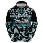 Kia Ora New Zealand Zip Hoodie Aotearoa Proud Maori Paua Shell Silver Fern - Aussie Hoodie