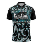 Kia Ora New Zealand Zipper Polo Shirt Aotearoa Proud Maori Paua Shell Silver Fern - Aussie Hoodie