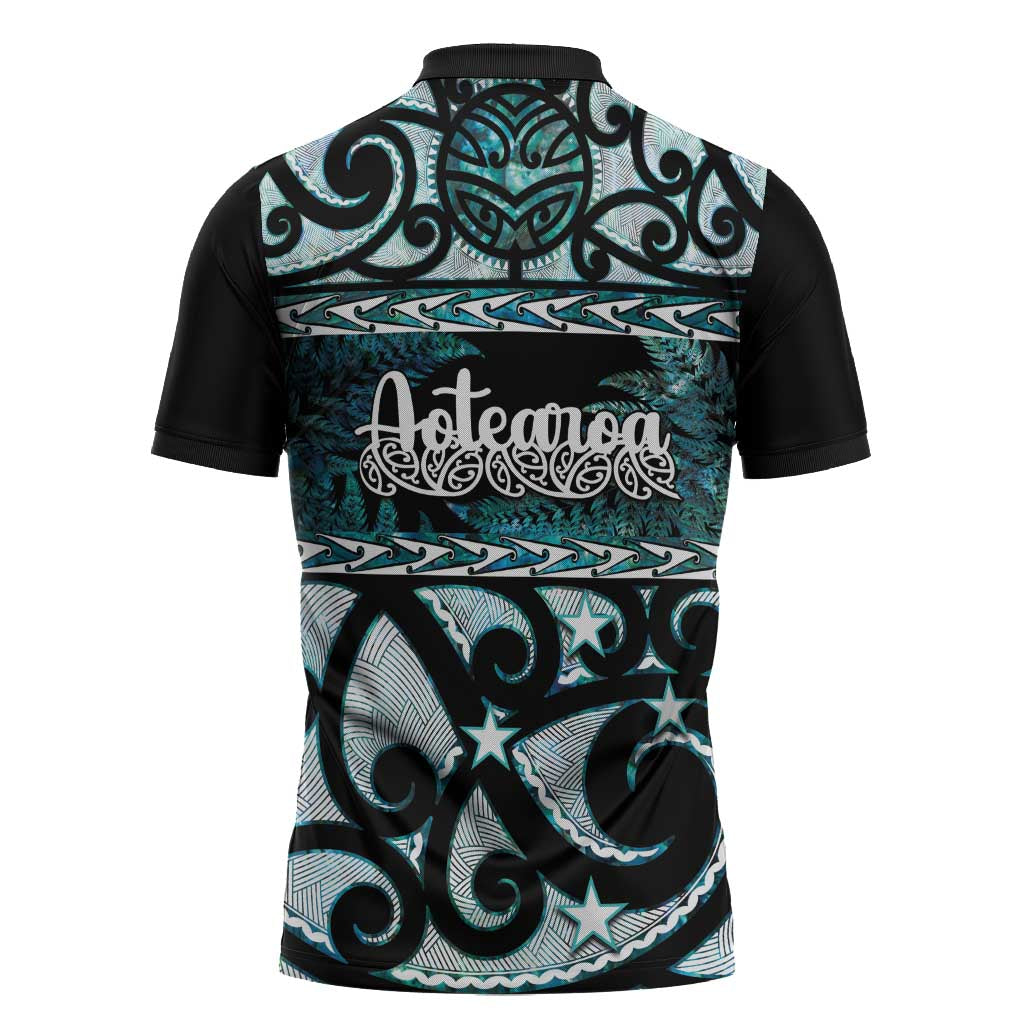 Kia Ora New Zealand Zipper Polo Shirt Aotearoa Proud Maori Paua Shell Silver Fern - Aussie Hoodie