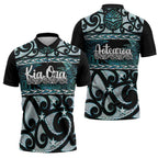 Kia Ora New Zealand Zipper Polo Shirt Aotearoa Proud Maori Paua Shell Silver Fern - Aussie Hoodie