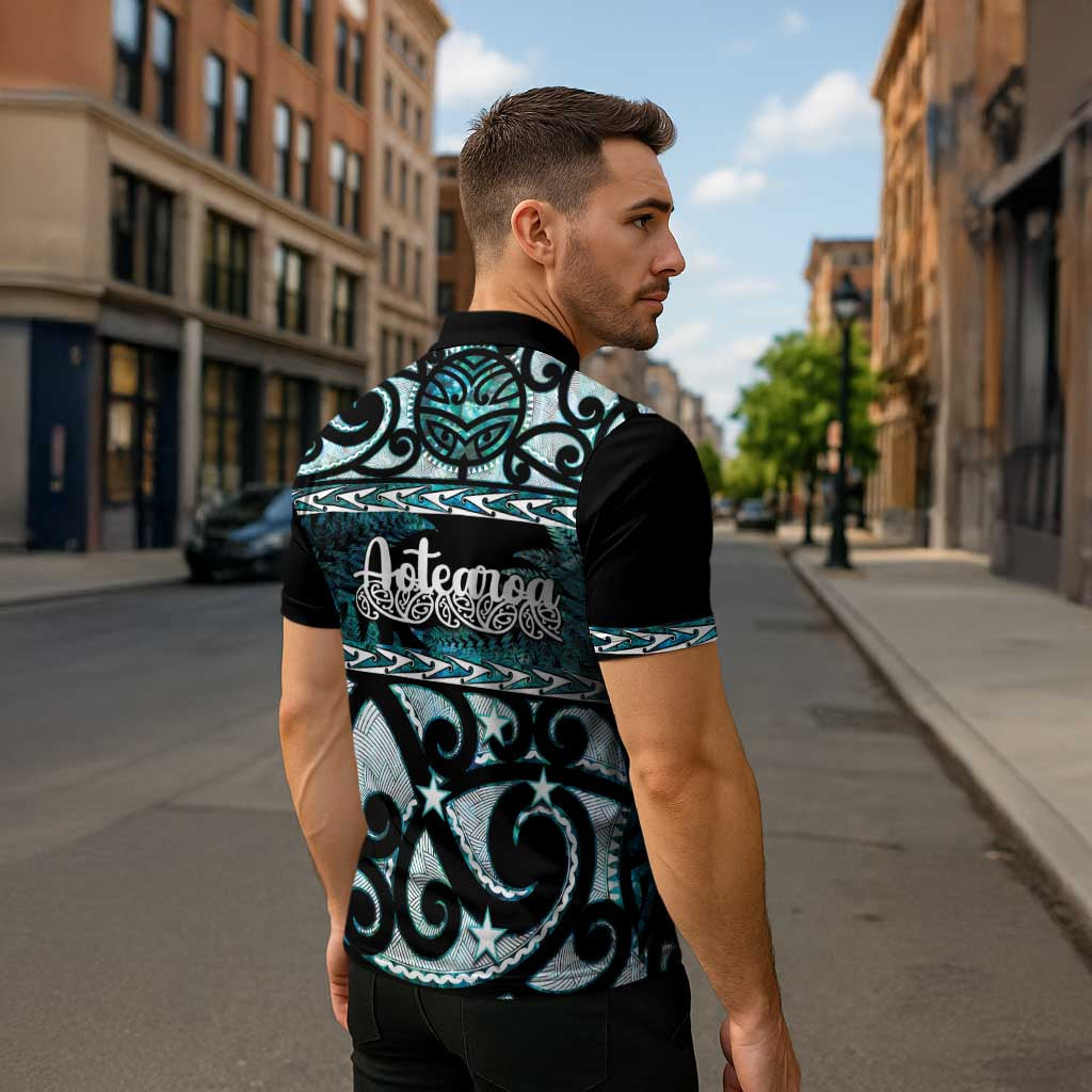 Kia Ora New Zealand Zipper Polo Shirt Aotearoa Proud Maori Paua Shell Silver Fern - Aussie Hoodie